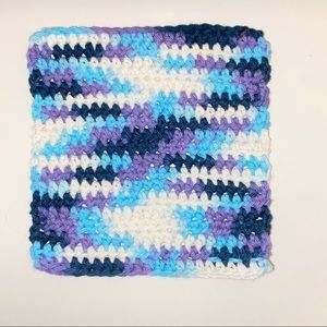 multicolored crocheted wash cloth